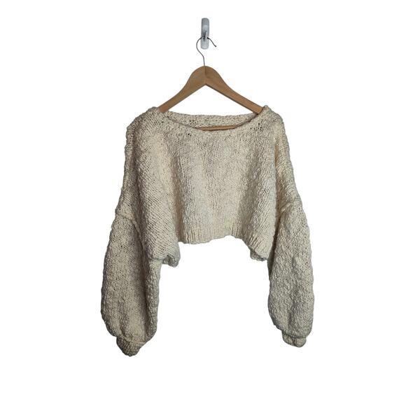 Anthropologie Pilcro Cozy Crew Neck Sweater Cream OS - Picture 2 of 10